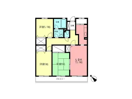 リベラルT(3LDK/3階)の間取り写真