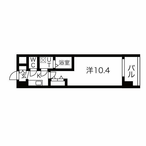 THE MUSIC COURT(1K/6階)の間取り写真