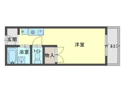 パレス磯上 2(1K/1階)の間取り写真