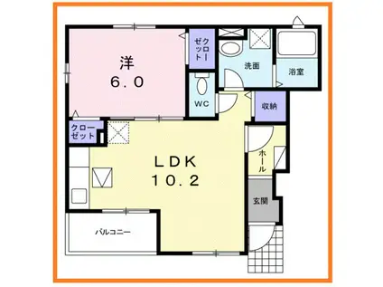 アルバーダ A(1LDK/1階)の間取り写真