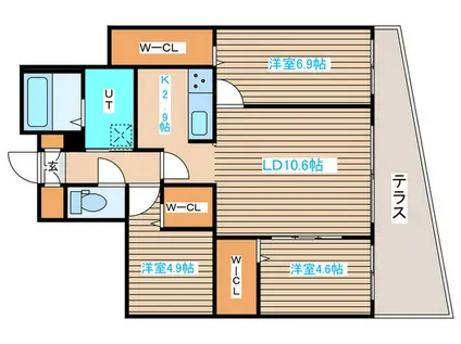 K-ROUD東札幌(3LDK/1階)の間取り写真