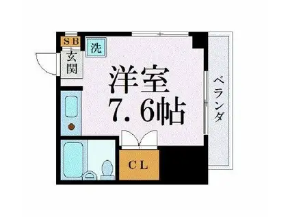 メゾン・ブランシェ(ワンルーム/2階)の間取り写真