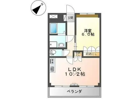 NOUVELLE VAGUE(1LDK/2階)の間取り写真