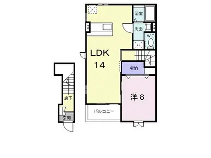 アメニティーハイツ川島II(1LDK/2階)の間取り写真