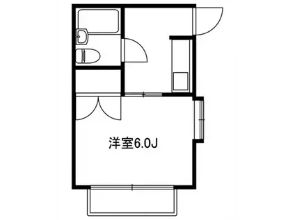 ラフィネ八王子(1K/1階)の間取り写真