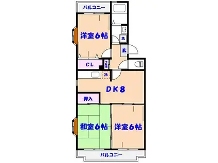 メゾン・シーウインド(3DK/3階)の間取り写真