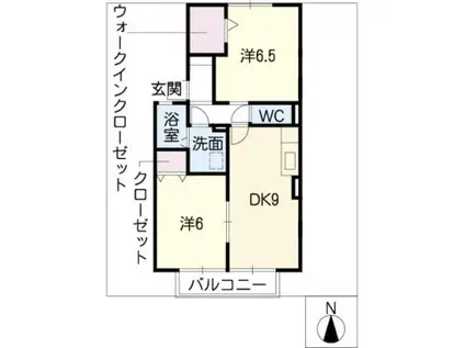 ガーデンパレス(2DK/2階)の間取り写真