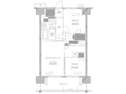 A-STANDARD芝浦(2LDK/10階)の間取り写真
