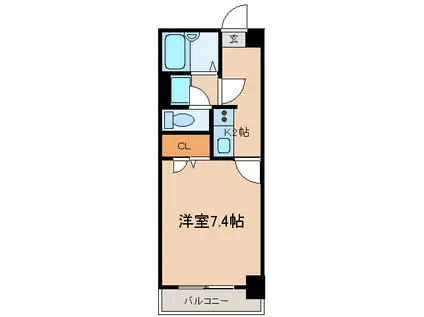 フォーライフ小戸(1K/2階)の間取り写真