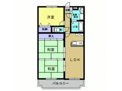 エステート寺之下(3LDK/3階)の間取り写真