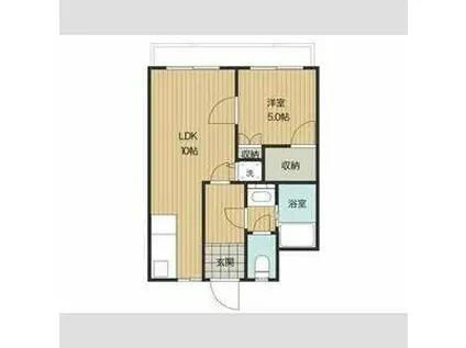 イケダ第一コーポ(1LDK/3階)の間取り写真