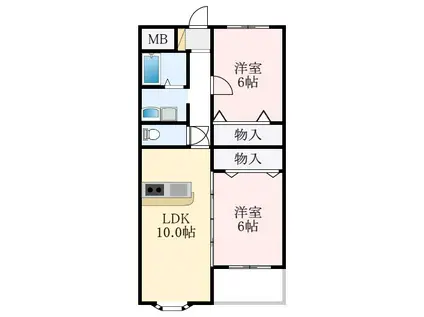 ETONEハイツ(2LDK/3階)の間取り写真
