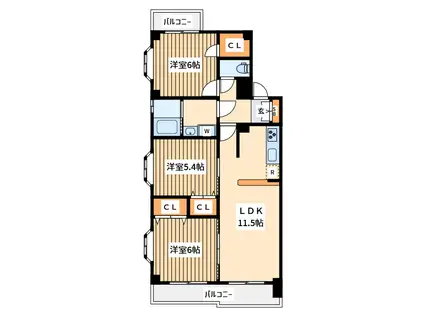 第3マテリア(3LDK/2階)の間取り写真