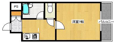Fビル井口(1K/5階)の間取り写真