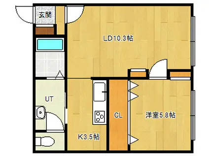 ARMレジェンド5(1LDK/1階)の間取り写真