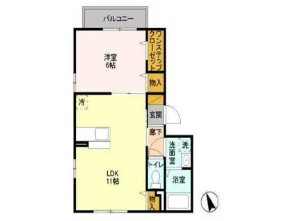 グランモアII(1LDK/2階)の間取り写真