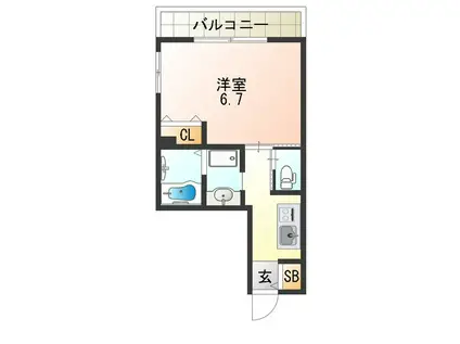 みおつくし小路 (1K/9階)の間取り写真