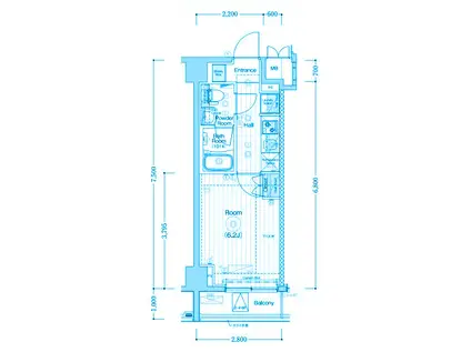 MAXIV横浜南太田(1K/5階)の間取り写真