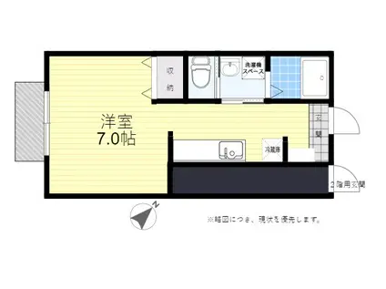 フローラル華Ⅱ(1K/1階)の間取り写真