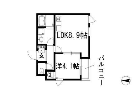 RITZ COURT 池田(1LDK/2階)の間取り写真