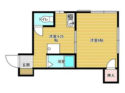 メゾン・ド・レヴィ―ユ(1K/2階)の間取り写真