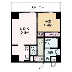 GLANZ高尾町(1LDK/8階)の間取り写真