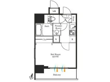 グランパセオ神田駅前(1K/12階)の間取り写真