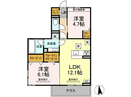 GARDEN蔵(2LDK/1階)の間取り写真