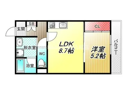 EIJU八尾本町(1LDK/1階)の間取り写真