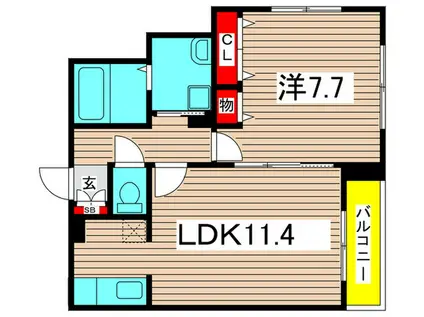 MAISONDOR KAMEARI イースト(1LDK/3階)の間取り写真