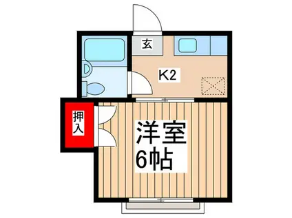 コーポ石井(1K/2階)の間取り写真