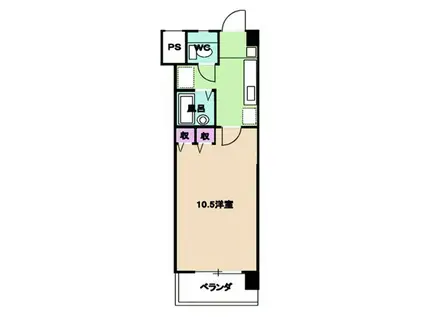 グラスライト(1K/1階)の間取り写真