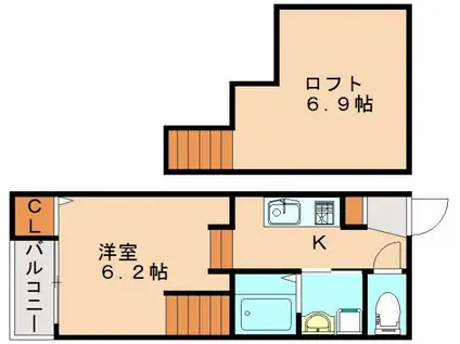 シャレオ井尻IV(1K/1階)の間取り写真