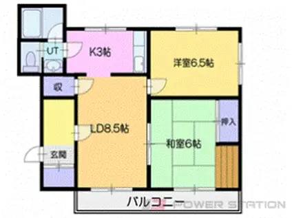 グランドハイツ住ノ江(2LDK/4階)の間取り写真