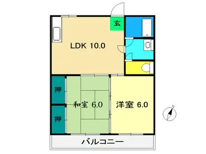 サンフェニックス(2LDK/3階)の間取り写真