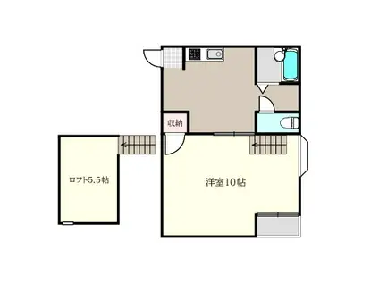 セイラBOX中豊岡II(1K/2階)の間取り写真