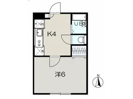 WHITEVILLA碑文谷(1K/2階)の間取り写真