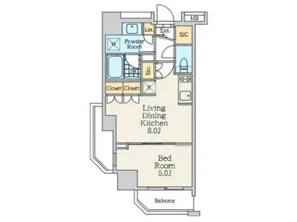 クレストコート中野富士見町(1LDK/7階)の間取り写真