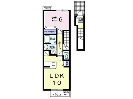 エスポワール AYA I(1LDK/2階)の間取り写真