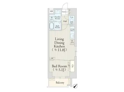 アベニール渋谷本町(1LDK/10階)の間取り写真