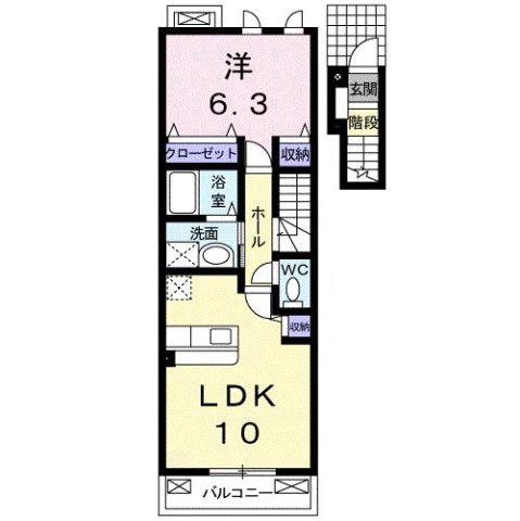 グレイス(1LDK/2階)の間取り写真