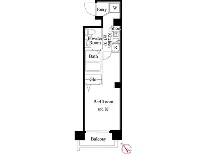 アーバンスクエア大山(1K/1階)の間取り写真