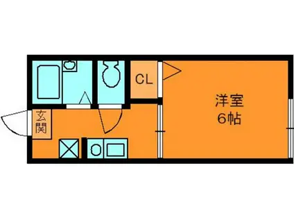 グリーンハイツ(1K/2階)の間取り写真