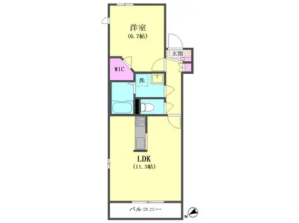 ベル ソレイユ(1LDK/2階)の間取り写真