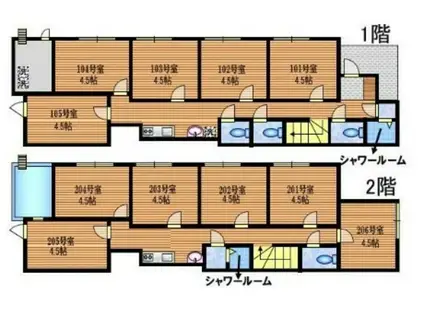 クロスホーム西大泉III(ワンルーム/2階)の間取り写真