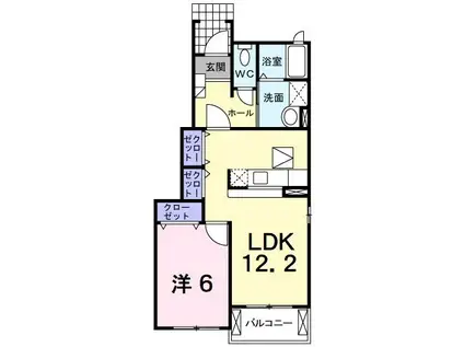 サニーグランツB(1LDK/1階)の間取り写真