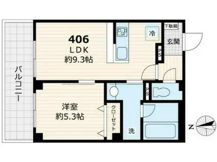 セル エット ルミエール(1LDK/4階)の間取り写真