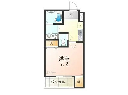 フジパレス吹田正雀(1K/1階)の間取り写真