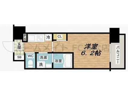 エスリード梅田グレイス(1K/2階)の間取り写真