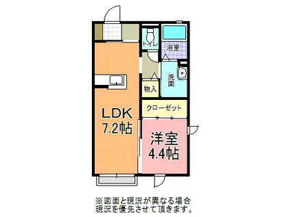 WILL ALLEY(1LDK/1階)の間取り写真